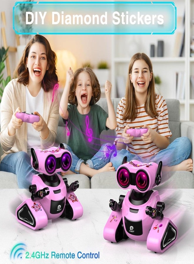 Brighterbee ألعاب روبوت Brighterbee للبنات مع ملصقات ثلاثية الأبعاد للأطفال من 3 إلى 5 سنوات، ألعاب عيد الفصح للأطفال، لعبة روبوت تعمل بجهاز تحكم عن بعد مع موسيقى وعيون LED بأربعة ألوان، تغني وترقص، هدية عيد ميلاد للأولاد والبنات - Image 3